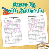 Screen-free daily math book for sums differences and steady progress