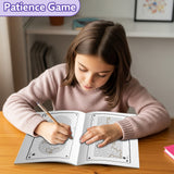 Parent and child using an advanced maze workbook for teamwork