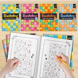 Sudoku Puzzle Book: Think Solve Repeat 4-Book Set product image 9 showing printed book details for screen-free reading and learning