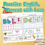 Screen-free literacy workbook for uppercase lowercase and simple word awareness