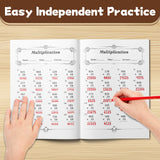 Multiplication practice workbook pages for independent learning