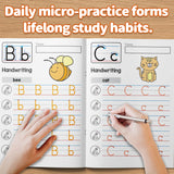 Children practicing pencil control with alphabet worksheets