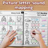 CVC Blending and Missing Sounds Workbook for Kids, Early Phonics Activity Book with Short A Word Practice, Sound Recognition, Word Building, and Fun Literacy Learning