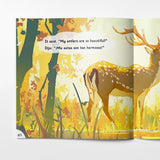 Ages 4-8 English-Spanish fable reader for screen-free story time