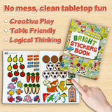 Interactive comparison sticker page with animal and object stickers