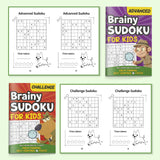 Brainy Sudoku for Kids: 4-Level Logic Books product image 13 showing printed book details for screen-free reading and learning