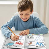 Printed preschool work sheets with trace color find activities