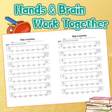 Screen-free math workbook for sequences fluency and focus
