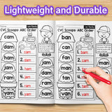 CVC Scoops ABC Order Workbook for Kids, Early Phonics Activity Book with Word Family Practice, Alphabetical Order Skills, Cut and Paste Learning, and Fun Literacy Development