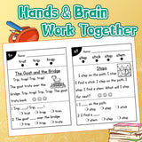 Screen-free phonics practice book for decoding reading and tracing words
