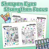 Sports themed hidden picture workbook for focus