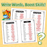 Scrambled Words Activity Book Set for Kids product image 5 showing printed book details for screen-free reading and learning