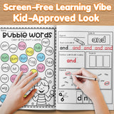 Bubble Words Workbook for Kids, Early Reading Activity Book with Short Word Recognition, Sight Word Practice, Trace and Write Activities, and Fun Literacy Learning