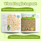 Parent and child using an advanced farm maze puzzle book