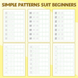 Parent and child practicing pattern tracing in a workbook