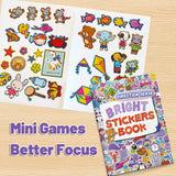 Interactive scene page for preschool sticker placement practice