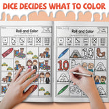 Children's sight word roll and color activity book