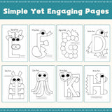 Alphabet Activity Workbook for Kids, Letter Recognition, Beginning Sound Practice, Picture-Word Learning, Coloring Fun, Preschool Early Literacy and Handwriting Readiness Book