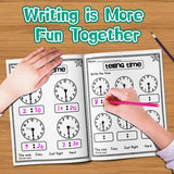 Kids math workbook for reading clocks and building time confidence