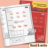 Trace circle color and build word activity pages