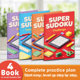 Super Sudoku Puzzle Books: Number Grid Logic Set product image 9 showing printed book details for screen-free reading and learning