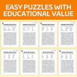 Animals Word Search Puzzle Book for Kids product image 6 showing printed book details for screen-free reading and learning