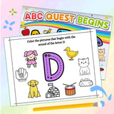 ABC Quest Begins Alphabet Explorer Workbook product image 6 showing printed book details for screen-free reading and learning