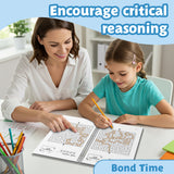Intermediate Maze Workbook for Kids, Progressive Maze Puzzle Book with Longer Paths, Visual Tracking, Focus Practice, and Brain-Building Activities