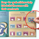 Hands-on castle sticker page for fine motor practice