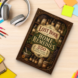 Study desk flat-lay with The Lost Book of Home Remedies guide