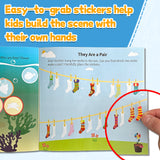 Hands-on castle scene sticker page for preschool fun