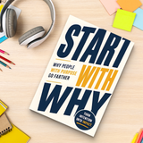 Study desk flat-lay with purpose-driven leadership book