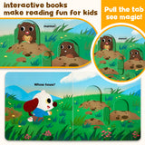 Interactive push and pull reading scene from Whose House Push and Pull Board Book