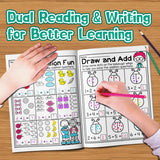 Kids workbook for drawing counting and understanding simple addition