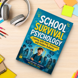 Study desk flat-lay with teen social coping and resilience guide