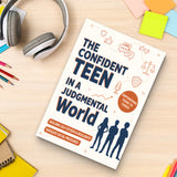 Study desk flat-lay with teen self-esteem and resilience book