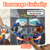Buddy Bear Aeroplane Pilot Push-Pull Board Book product image 6 showing printed book details for screen-free reading and learning