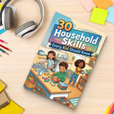 30 Household Skills Every Kid Should Know product image 10 showing printed book details for screen-free reading and learning