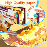 High-quality paper detail from fox and tiger bilingual fable book