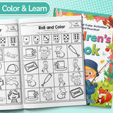 Roll and Color CVC Word Families product image 6 showing printed book details for screen-free reading and learning