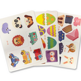 Reusable preschool busy book with matching pieces