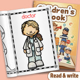Preschool career learning workbook for creative coloring