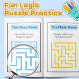 Alphabet and Shape Maze Adventure Book Set for Kids, Early Learning Maze Activity Bundle for Letter Recognition, Shape Skills, Pencil Control, Visual Thinking, and Preschool Fun