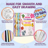How to Draw Anything for Kids 4-Book Set, Easy Step by Step Drawing Activity Books for Children, Cute Doodle and Sketch Practice Collection