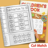 Subtraction to 10 workbook for kindergarten math
