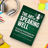 Study desk flat-lay with better speaking guide