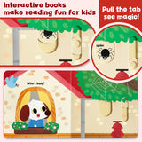 Interactive push and pull reading scene from Who's Busy Push and Pull Board Book