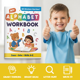 Children's handwriting practice book for letter formation