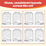 Super Sudoku Daily Challenges: 4-Level Set product image 10 showing printed book details for screen-free reading and learning