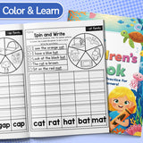 Spin and Write CVC Word Families product image 6 showing printed book details for screen-free reading and learning
